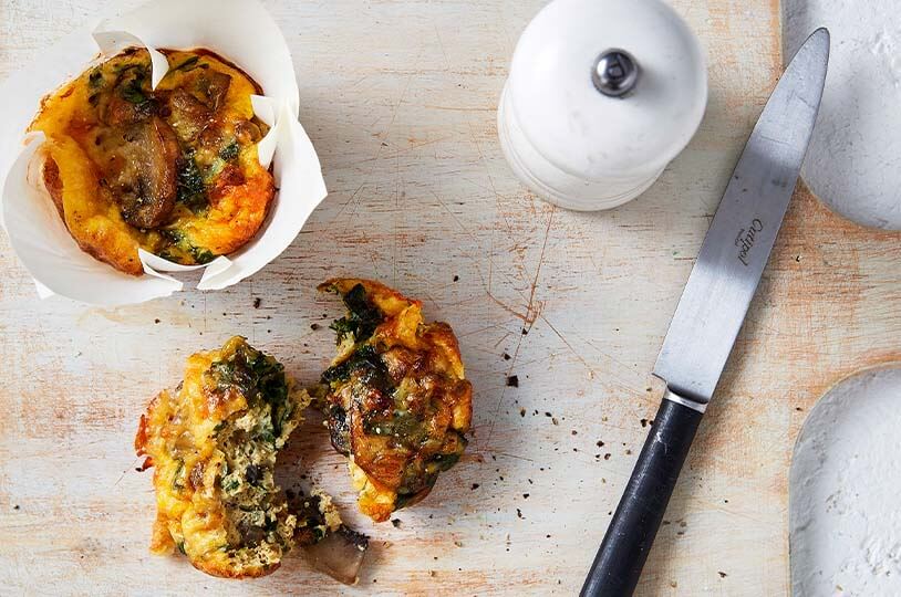 Spinach, Mushroom & Goat Cheese Scrambled Egg Breakfast Muffins - Dash of  Jazz