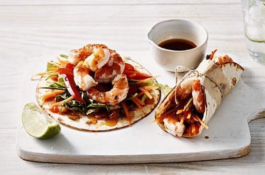Prawn tacos with lime salsa | CSIRO Total Wellbeing Diet
