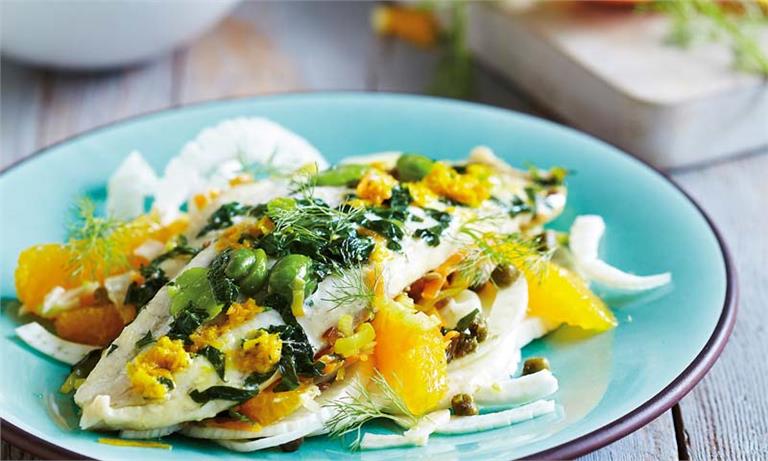 Steamed fish with orange and fennel salad | CSIRO Total Wellbeing Diet