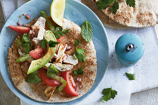 Quick Chicken and Salad Pita