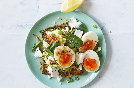 The Best Hard-Boiled Eggs with Zucchini Slaw